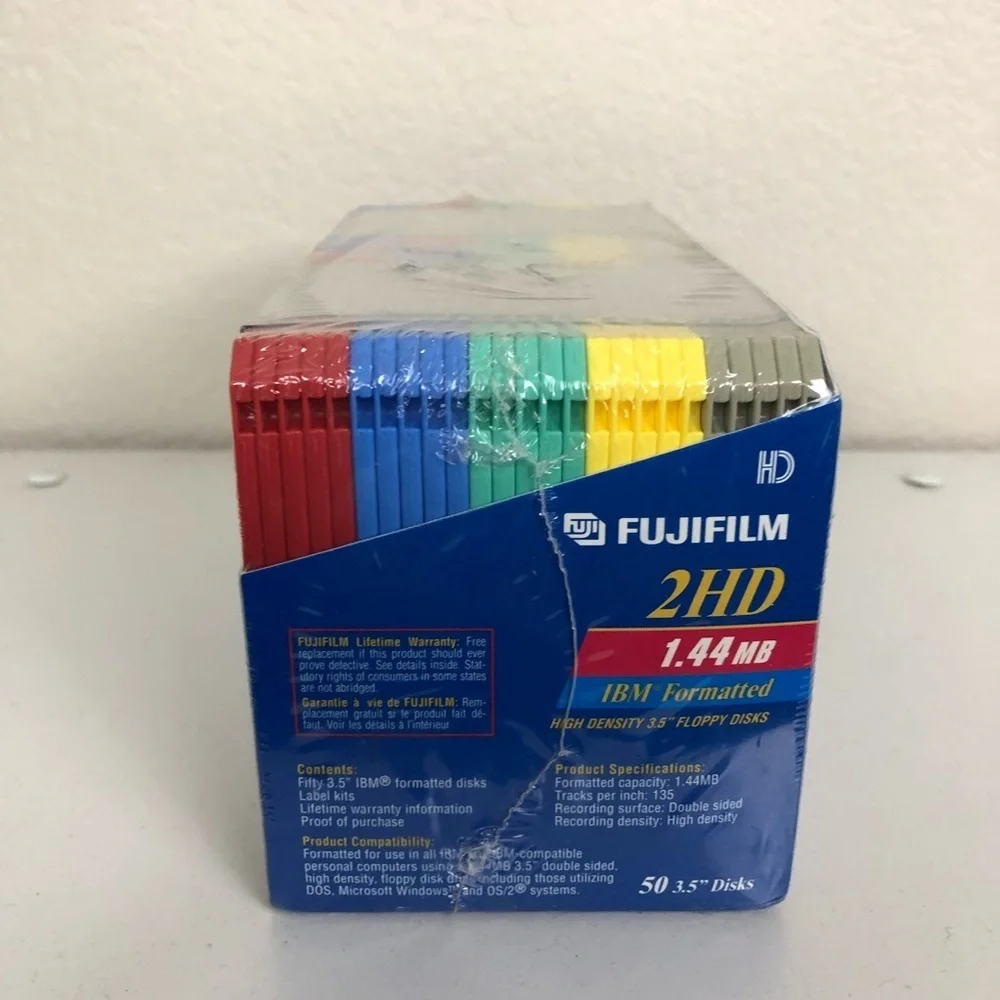 Fujifilm MF2HD 1.44 50 Color Pack Floppy Disk